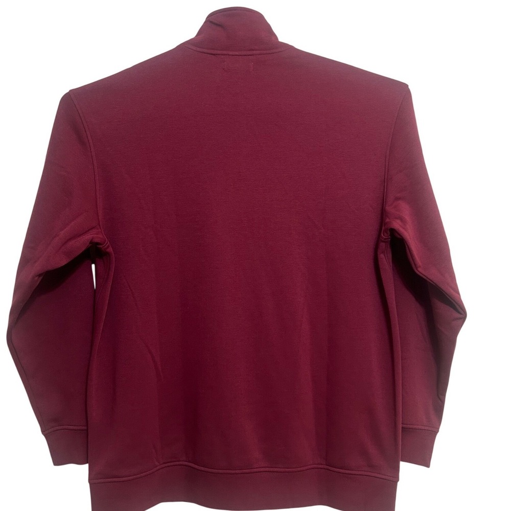 UGG Quarter Zip Pullover Men XL Burgundy Excellence Fleece Lined Cotton Blend - Picture 6 of 8